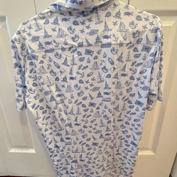 Smith & Quinn Men’s Boatyard SailTown Blues Short Sleeve Button Down Small-New - Picture 4 of 7